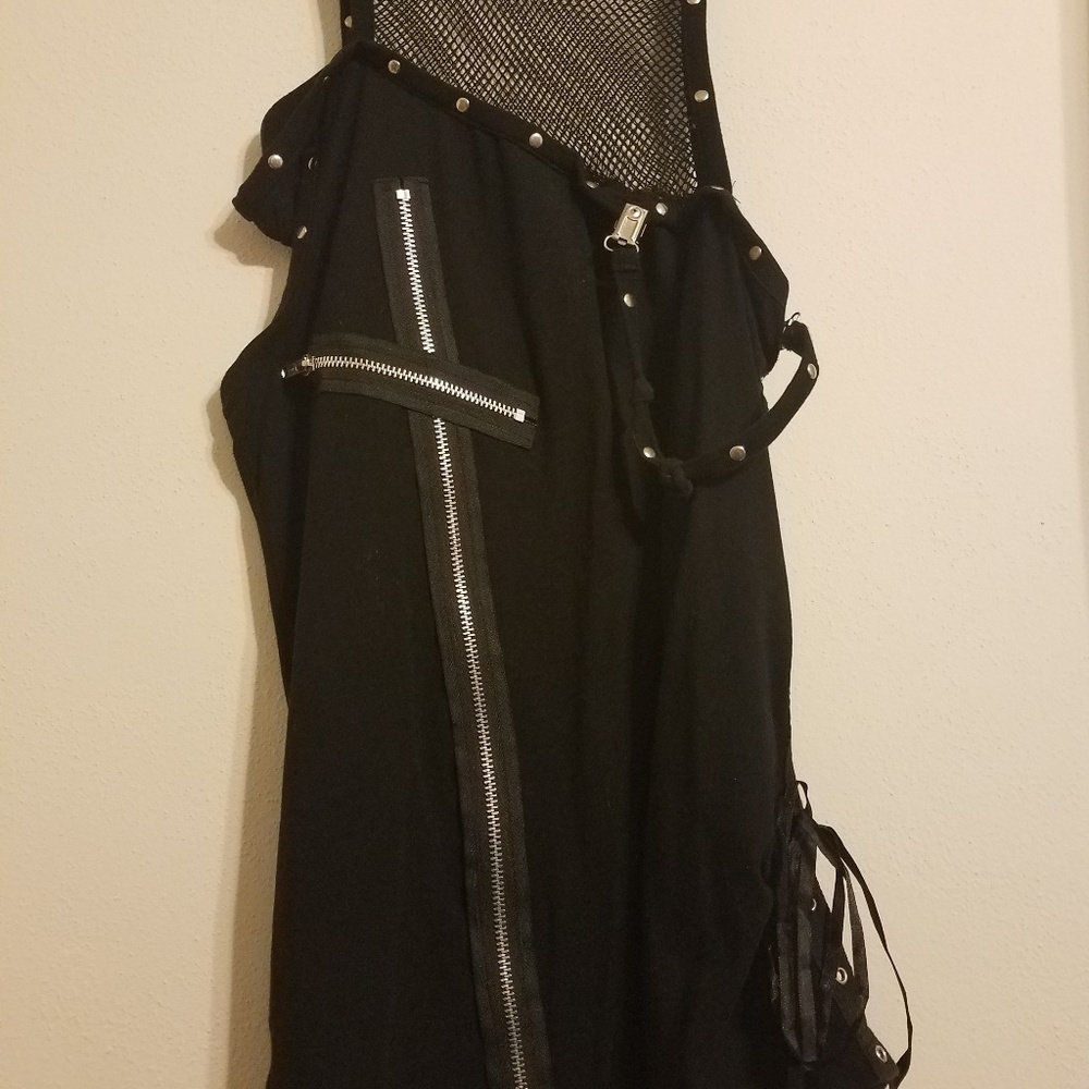 Mesh and zipper tank top